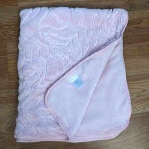 Pitter Patter Pink Furry Baby Blanket